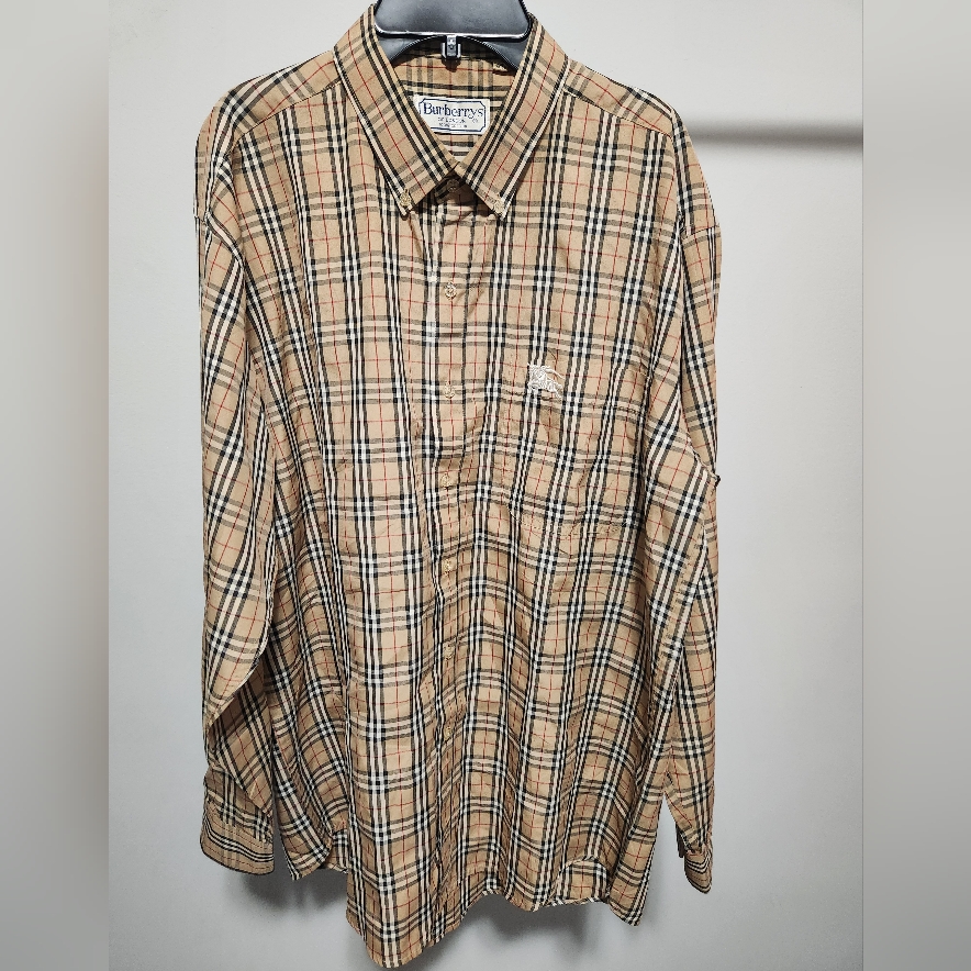 Burberry Check Cotton Longsleeve Shirt Mens Us Medium